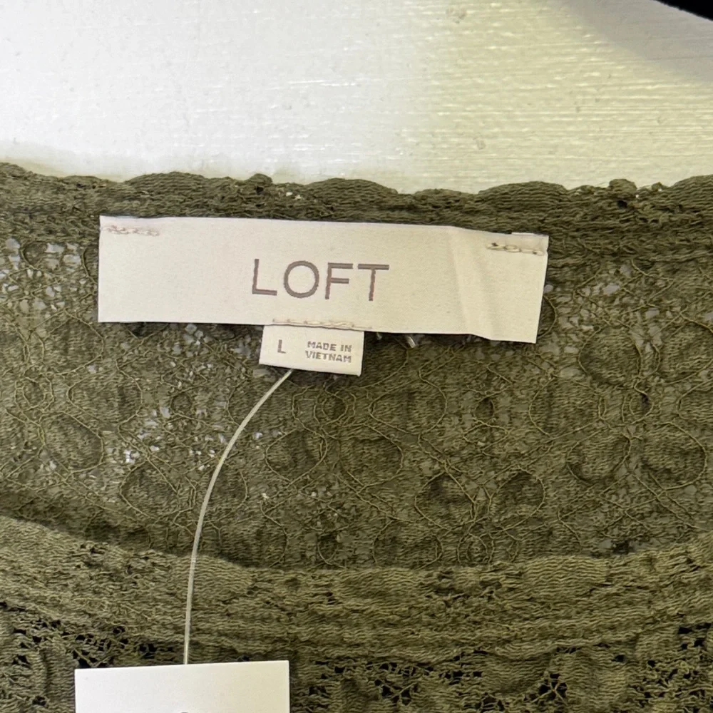 LOFT Olive Green Textured Blouse